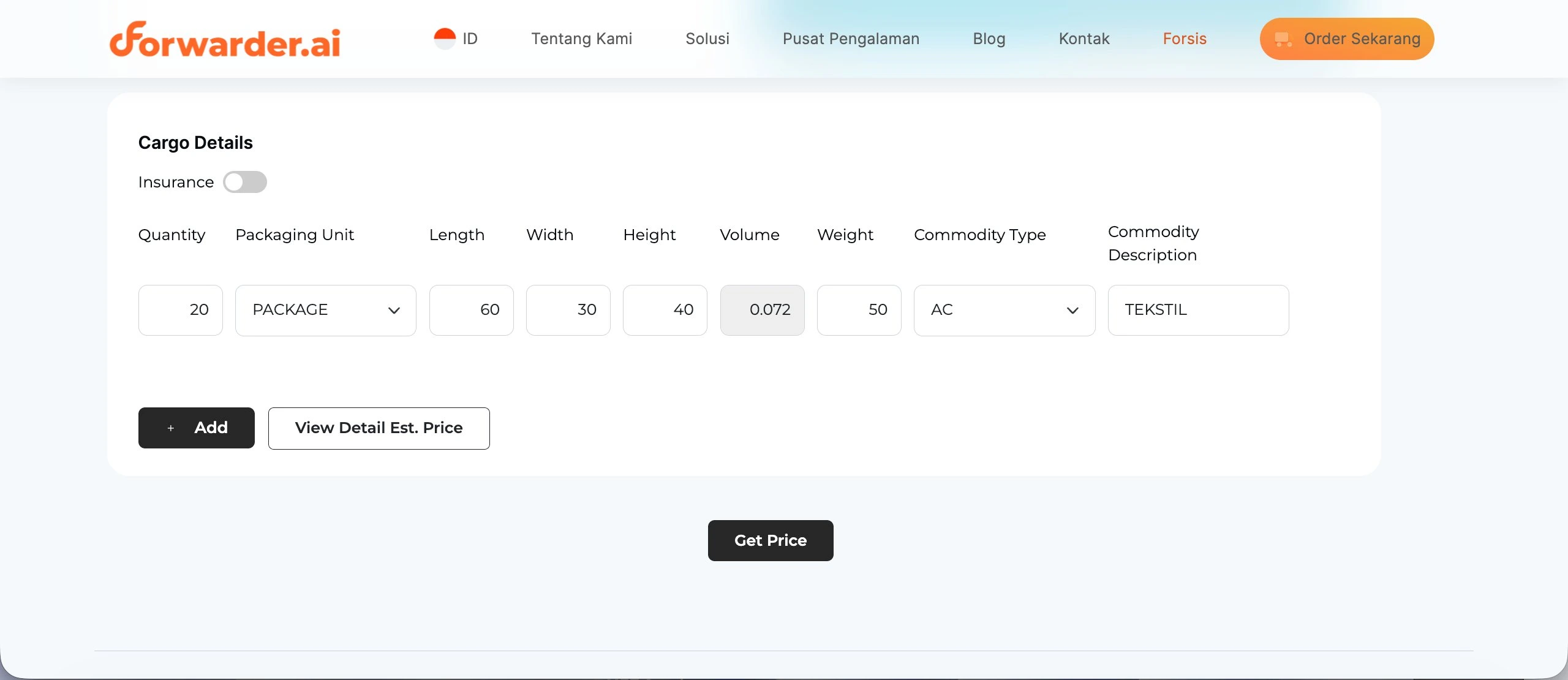 cara booking layanan ltl forwarder ai