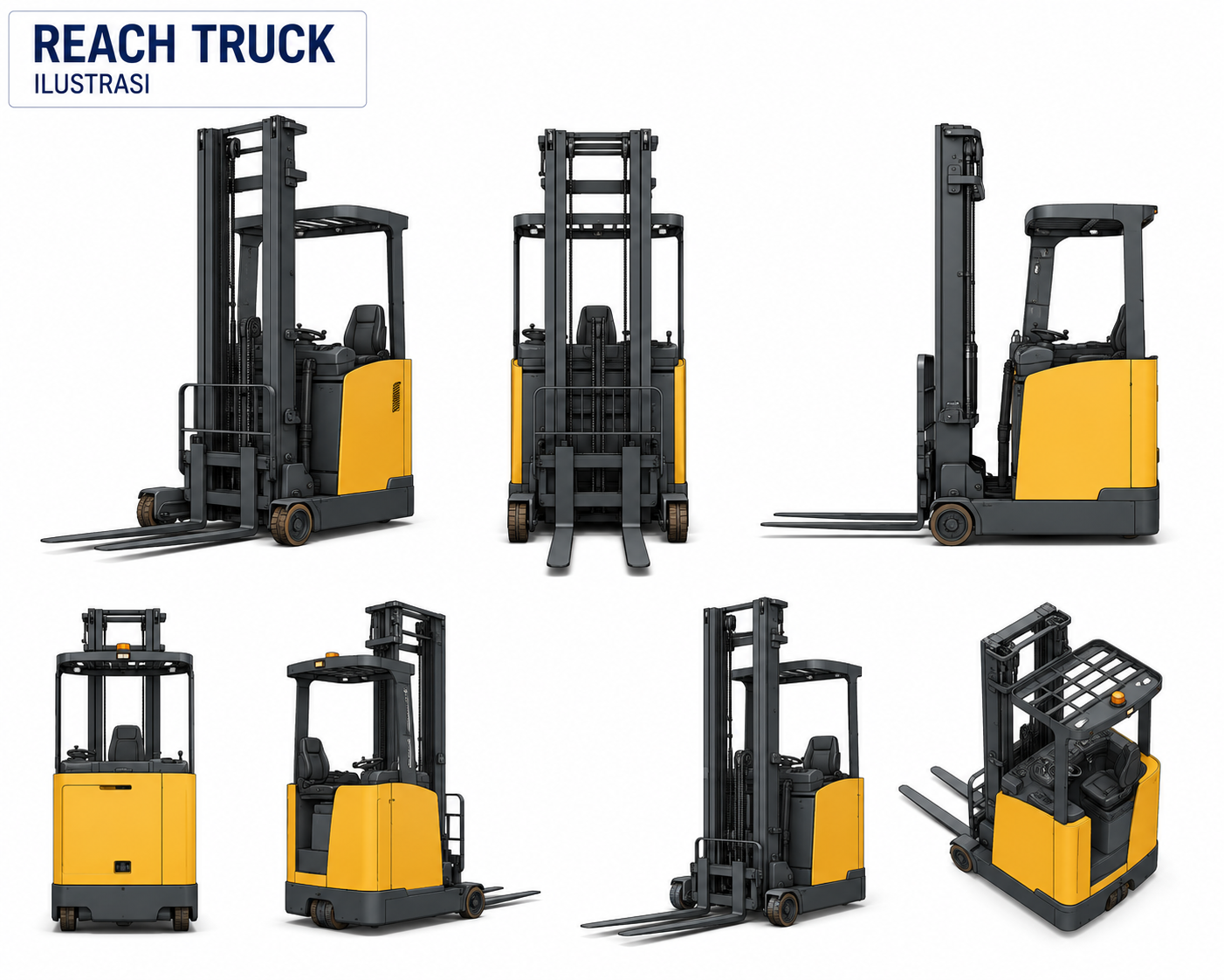 ilustrasi gambar reach truck