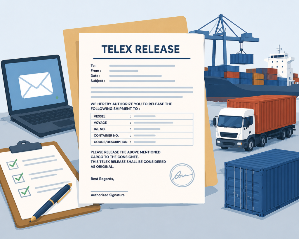 ilustrasi telex release logistik