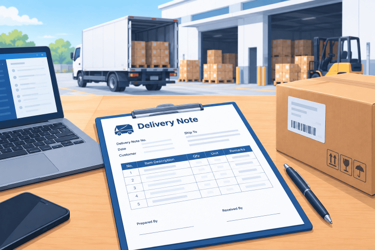 ilustrasi delivery note