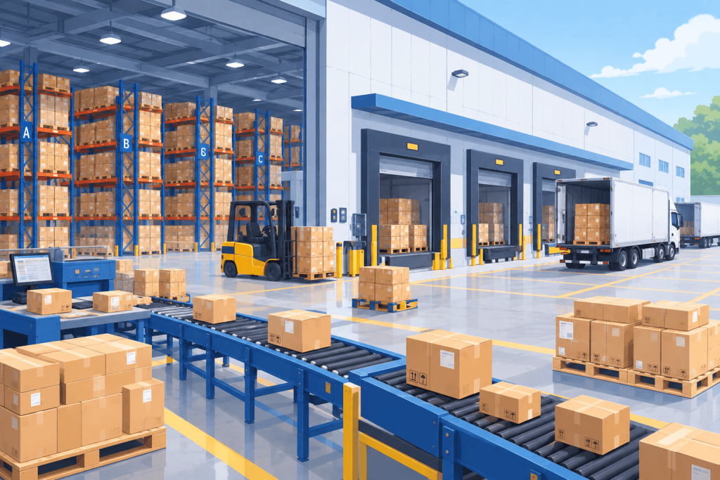 ilustrasi distribution center